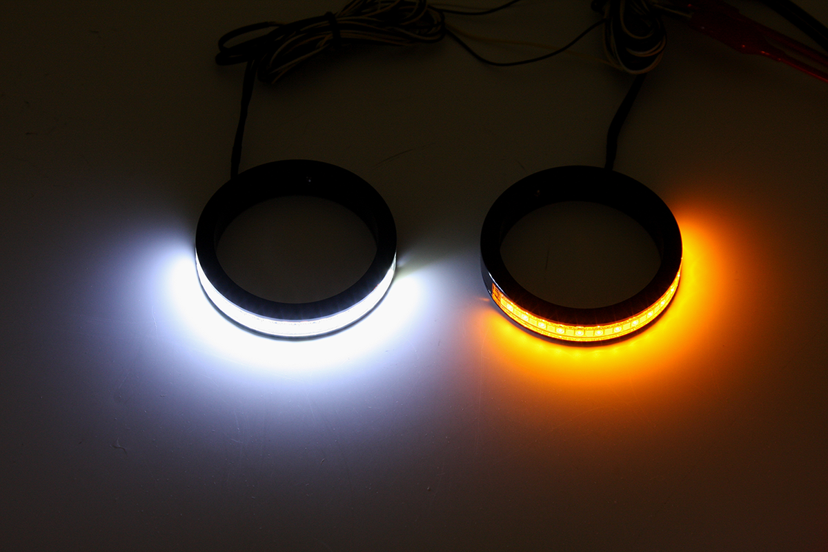 Custom Dynamics Turn Signals With Daytime Running Light - 37 MM - Black
