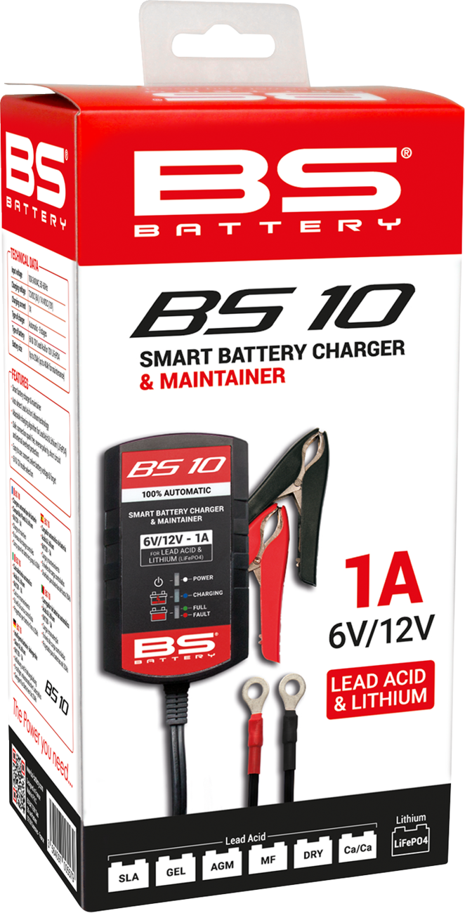 BS Battery Battery Charger/Maintainer - BS 10 - 6 V/12 V - 1 A