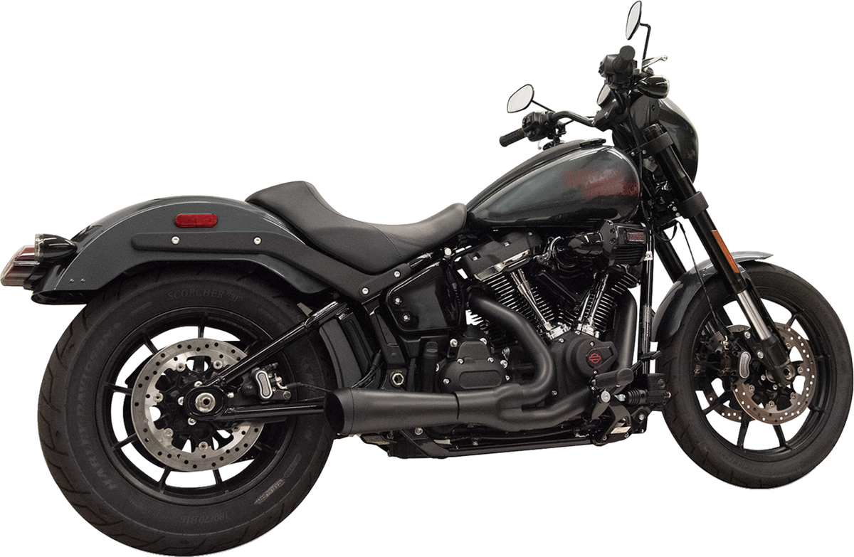Bassani Xhaust 2-Into-1 The Ripper Exhaust System With Megaphone Muffler - Short - Black - M8 Softail