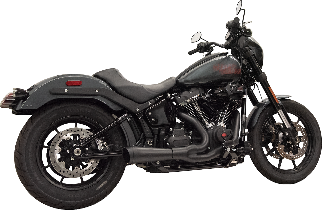 Bassani Xhaust 2-Into-1 The Ripper Exhaust System With Megaphone Muffler - Short - Black - M8 Softail