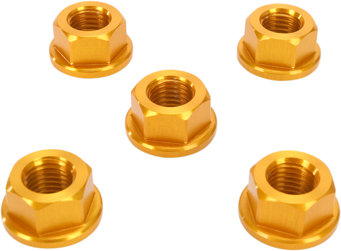 Driven Racing Sprocket Nuts - 5-Bolt Hub - Gold - M10 X 1.25