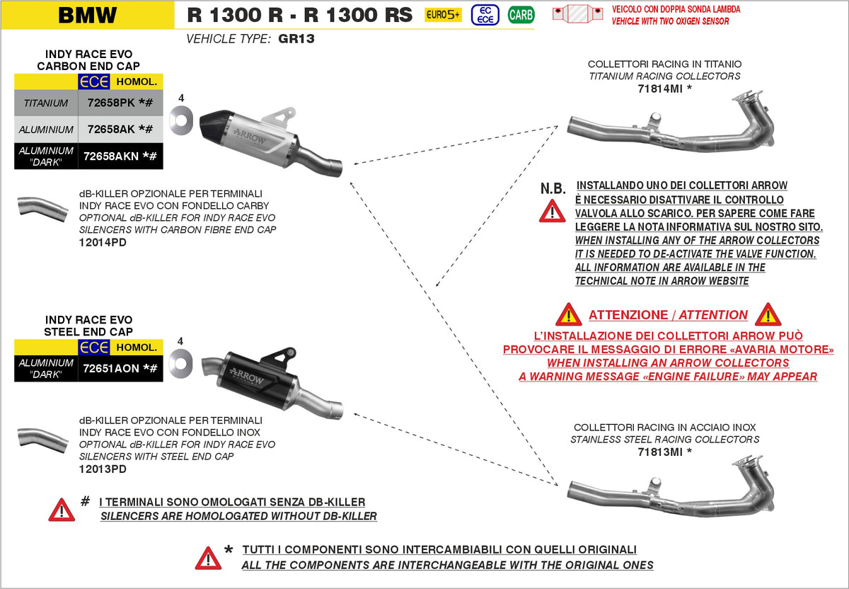Arrow 71813MI Stainless Steel Racing Headers