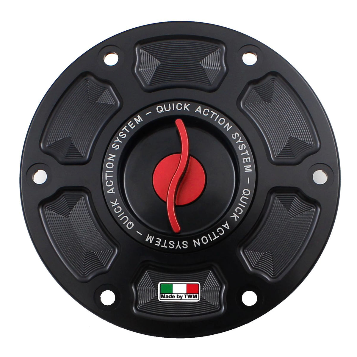 TWM CNC Aluminum Gas Cap / Fuel Cap with Red Center Cap for KTM Motorcycles