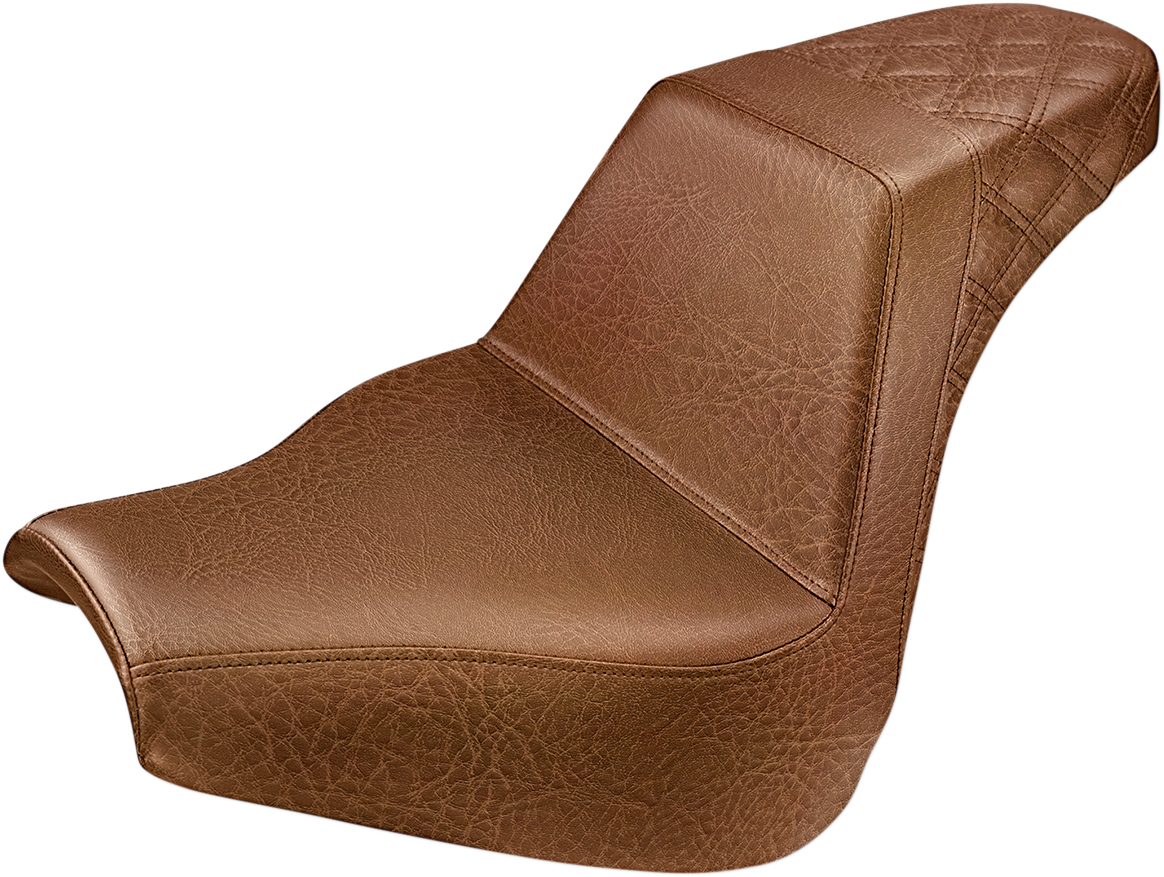 Saddlemen Step-Up Seat - Rear Lattice Stitch - Brown - FXBR/S '18-'20
