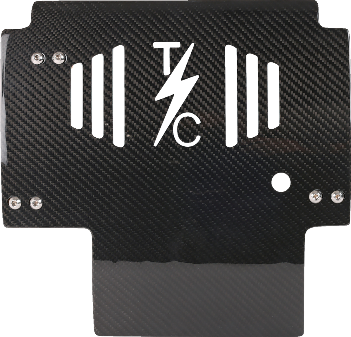 Thrashin Supply CO. Skid Plate - Carbon Fiber/Gloss - With Gold Brackets - FLHX/FLTRX