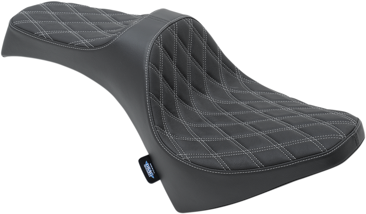 Drag Specialties Seats Predator III Seat - Double Diamond - Silver Stitching - Scout '15-'22