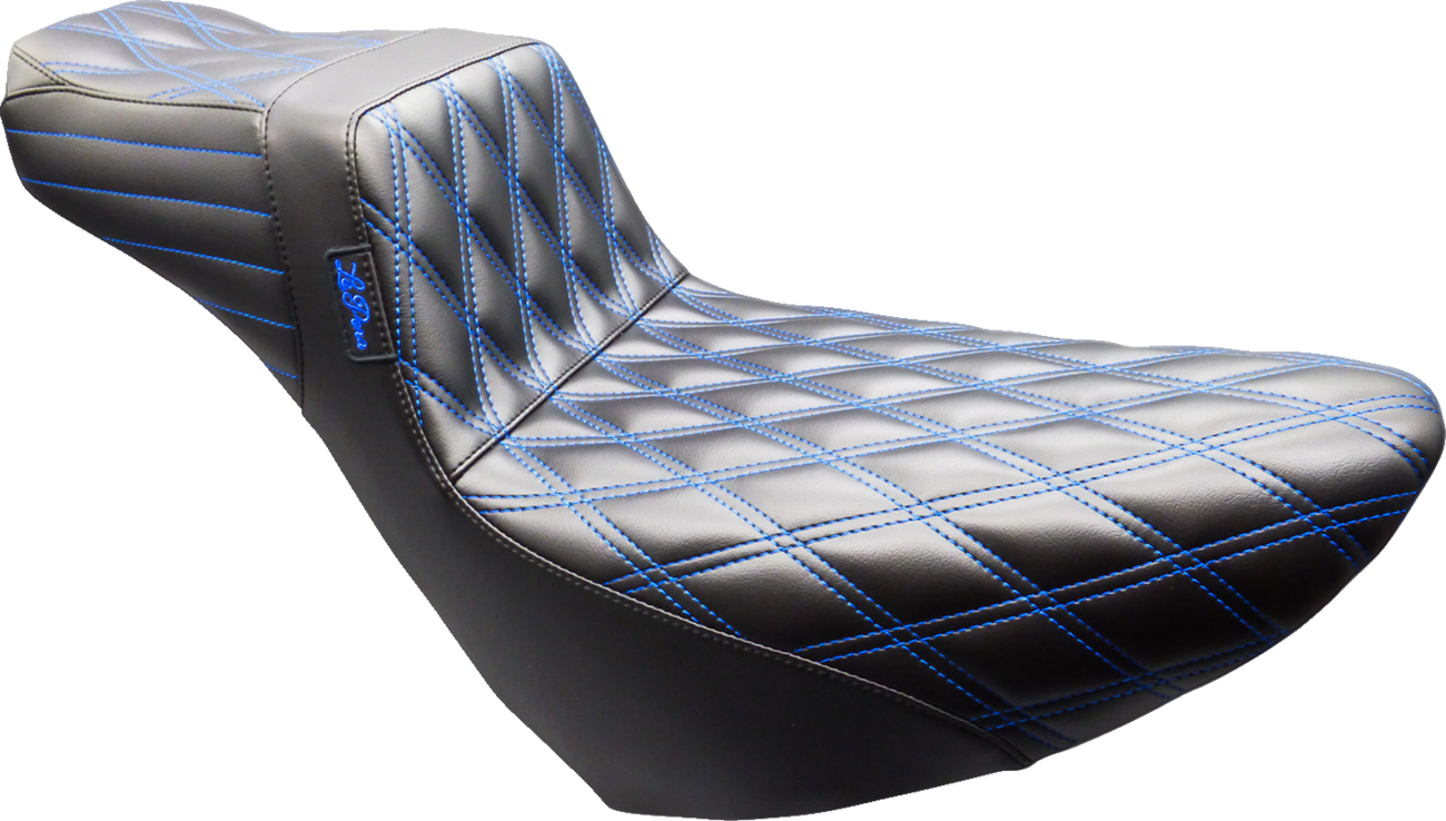 Le Pera Tailwhip Daddy Long Legs Seat - Black - Double Diamond - Blue Stitch - FL/FX '18-'25