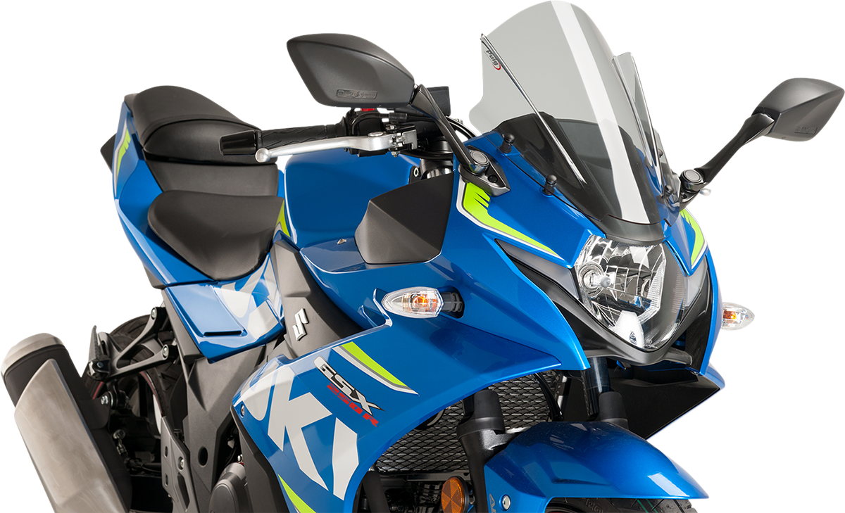 PUIG HI-Tech Parts Race Windscreen - 14-3/8" - Smoke - Suzuki