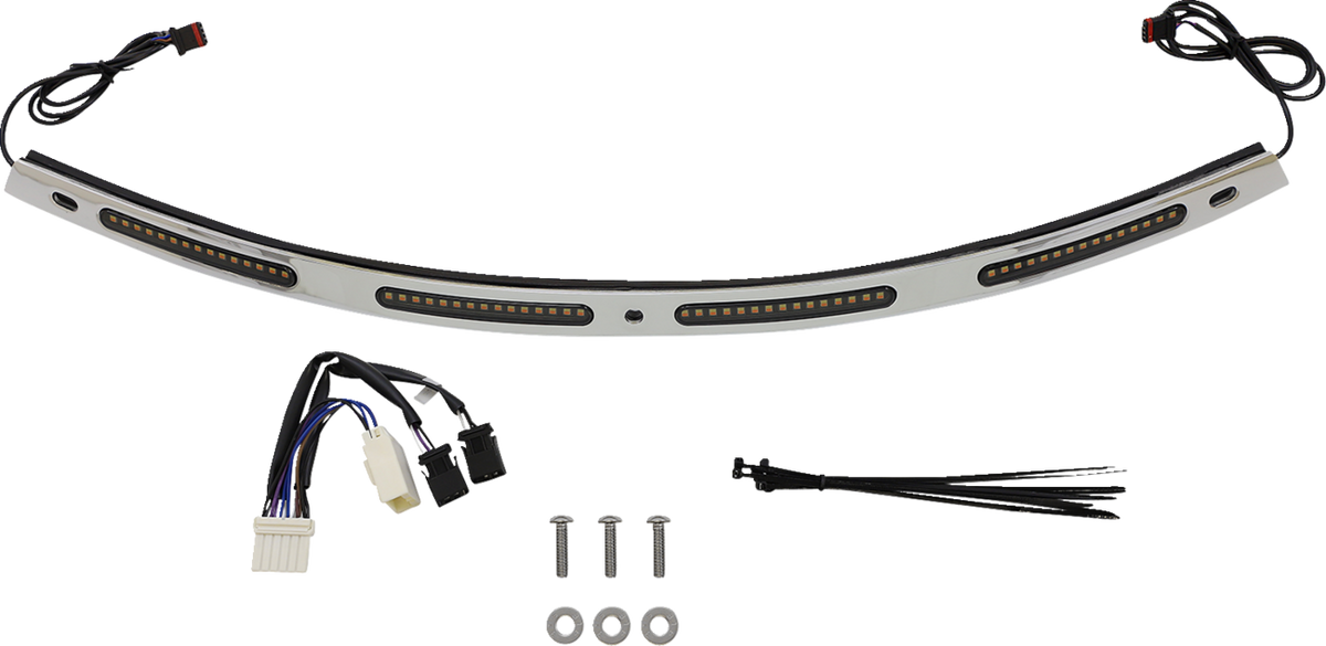 Custom Dynamics Windshield Trim - Sequential Turn Signals - Chrome