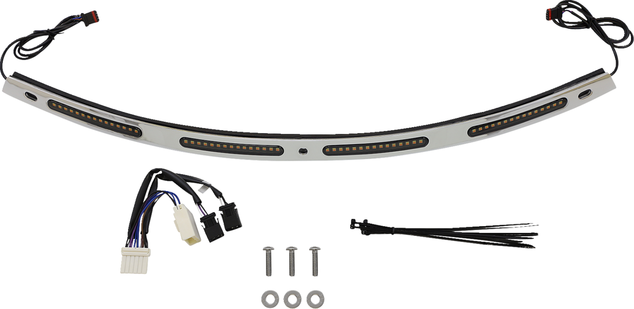 Custom Dynamics Windshield Trim - Sequential Turn Signals - Chrome