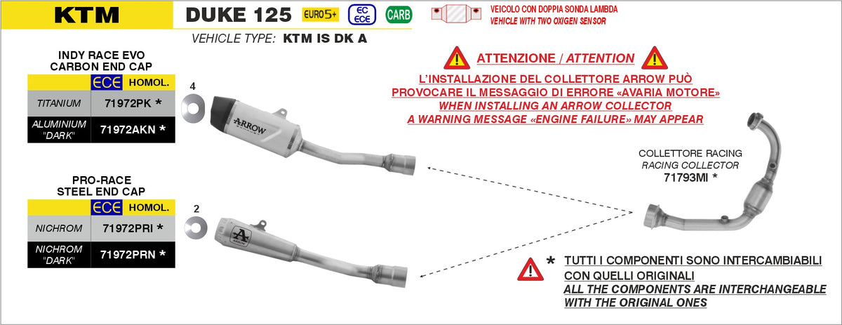 Arrow 71972AKN Indy Race Evo Aluminium Dark Slip On With Carbon End Cap