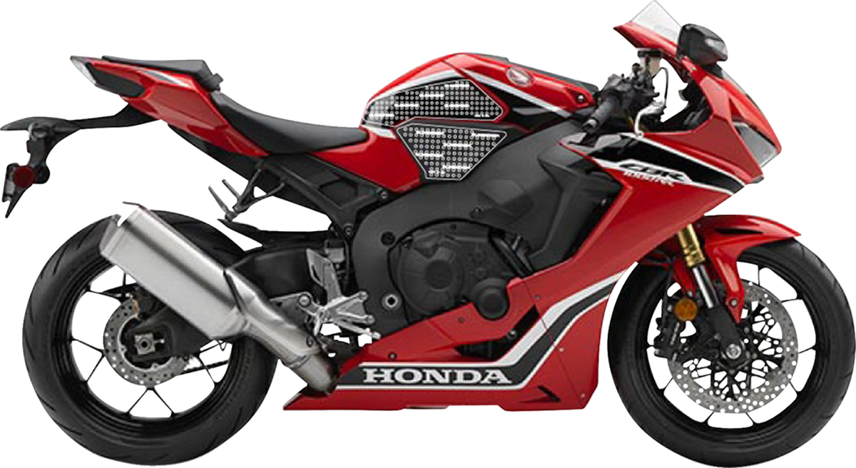 StompGrip Tank Grips - Volcano - Clear/Black - Honda - CBR '17-'25