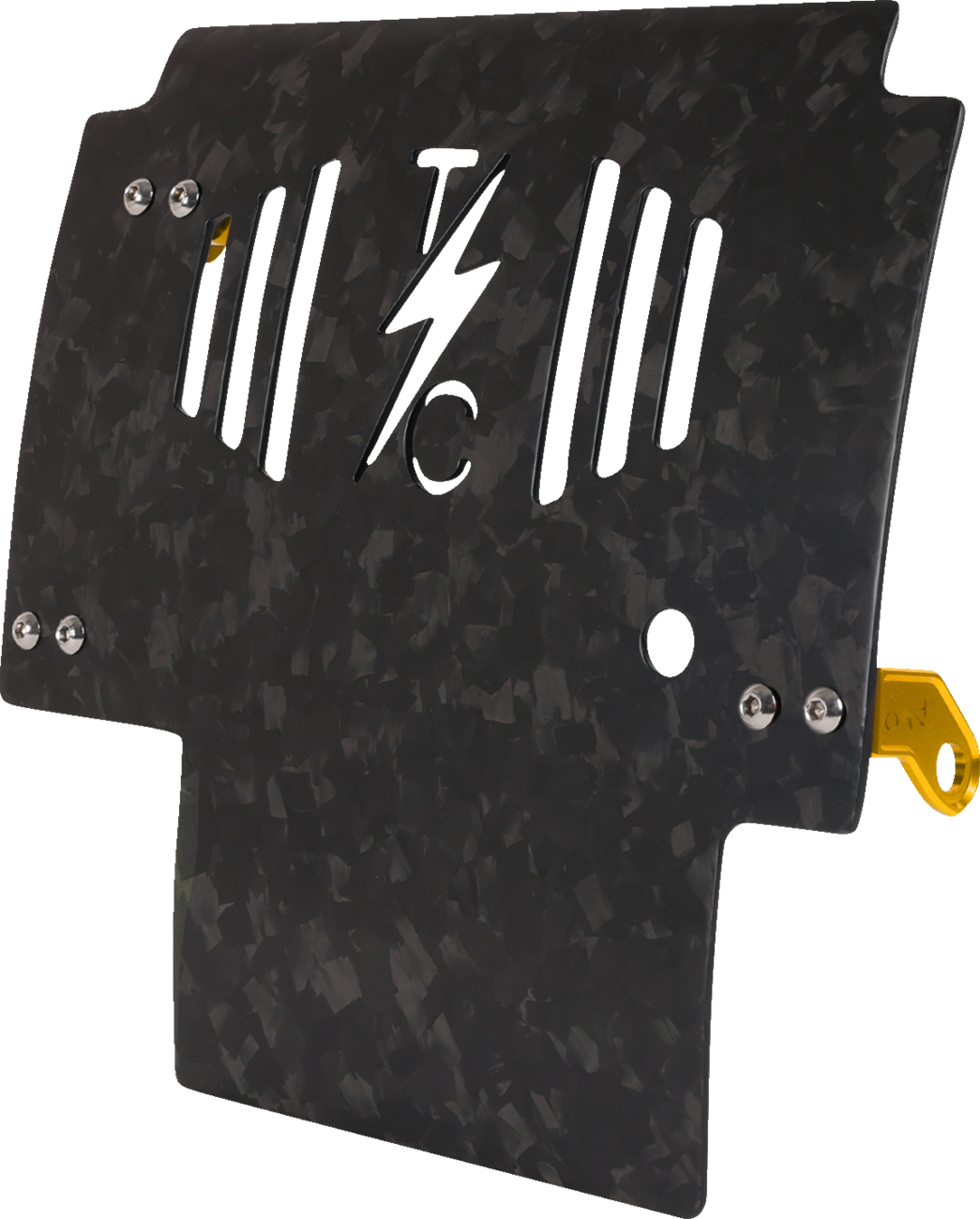 Thrashin Supply CO. Skid Plate - Carbon Fiber/Forged - With Gold Brackets - FLHX/FLTRX