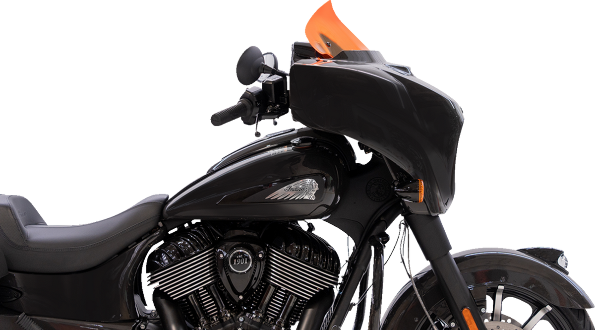 Klock Werks Ice Flare® Windshield - 10" - Orange Ice - '14-'26 Indian