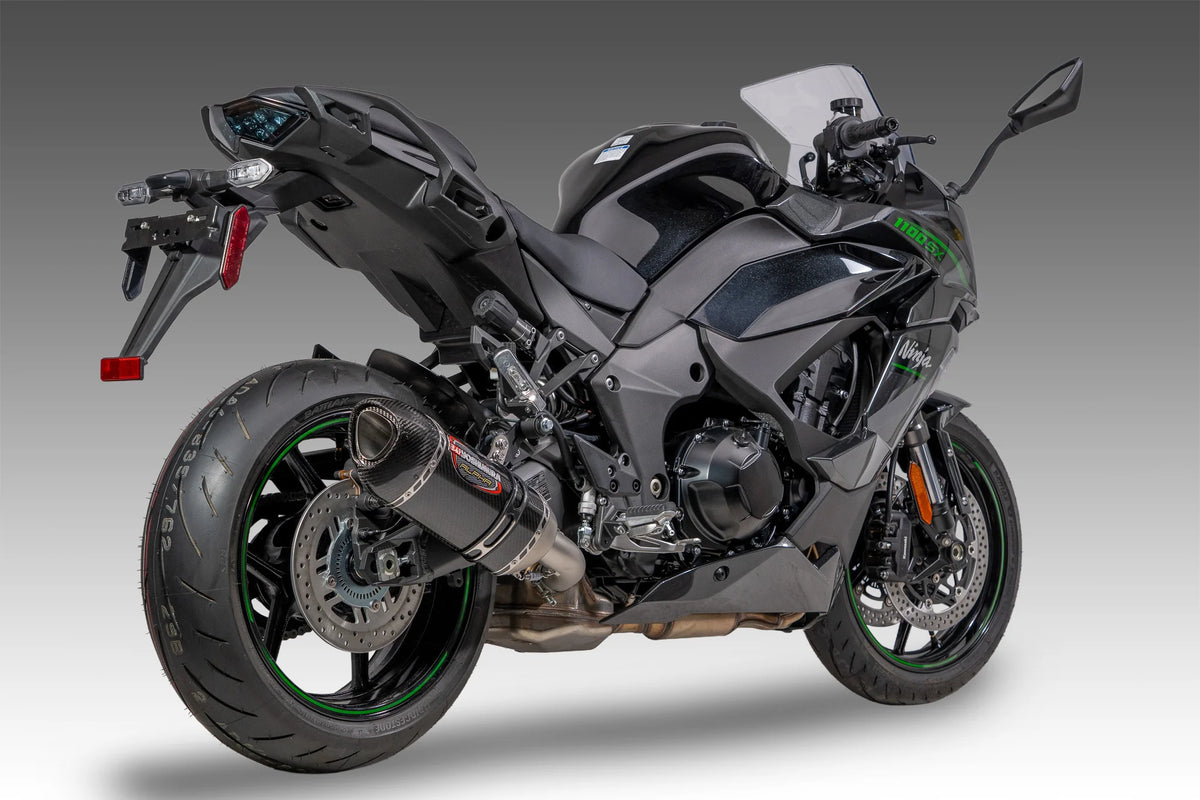 Yoshimura NINJA 1000SX 20-24/Ninja 1100SX 25-26 ALPHA Stainless Slip-On Exhaust, W/ Carbon Fiber Muffler