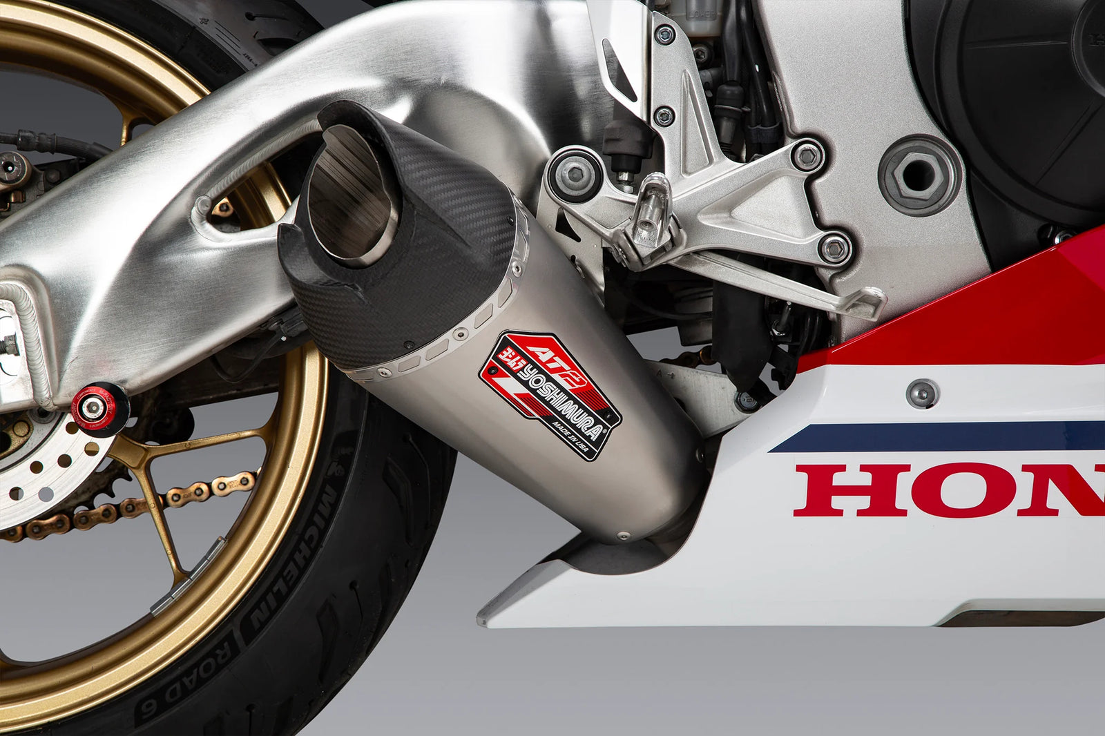 Yoshimura CBR1000RR/SP/SP2 17-26 AT2 Stainless Slip-On Exhaust, W/ Stainless Muffler