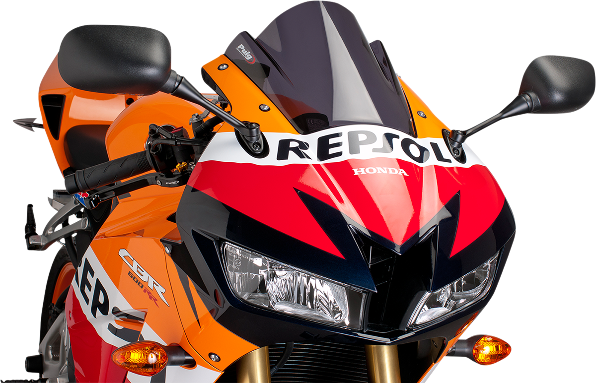 PUIG HI-Tech Parts Race Windscreen - 9-1/2" - Dark Smoke - CBR600RR