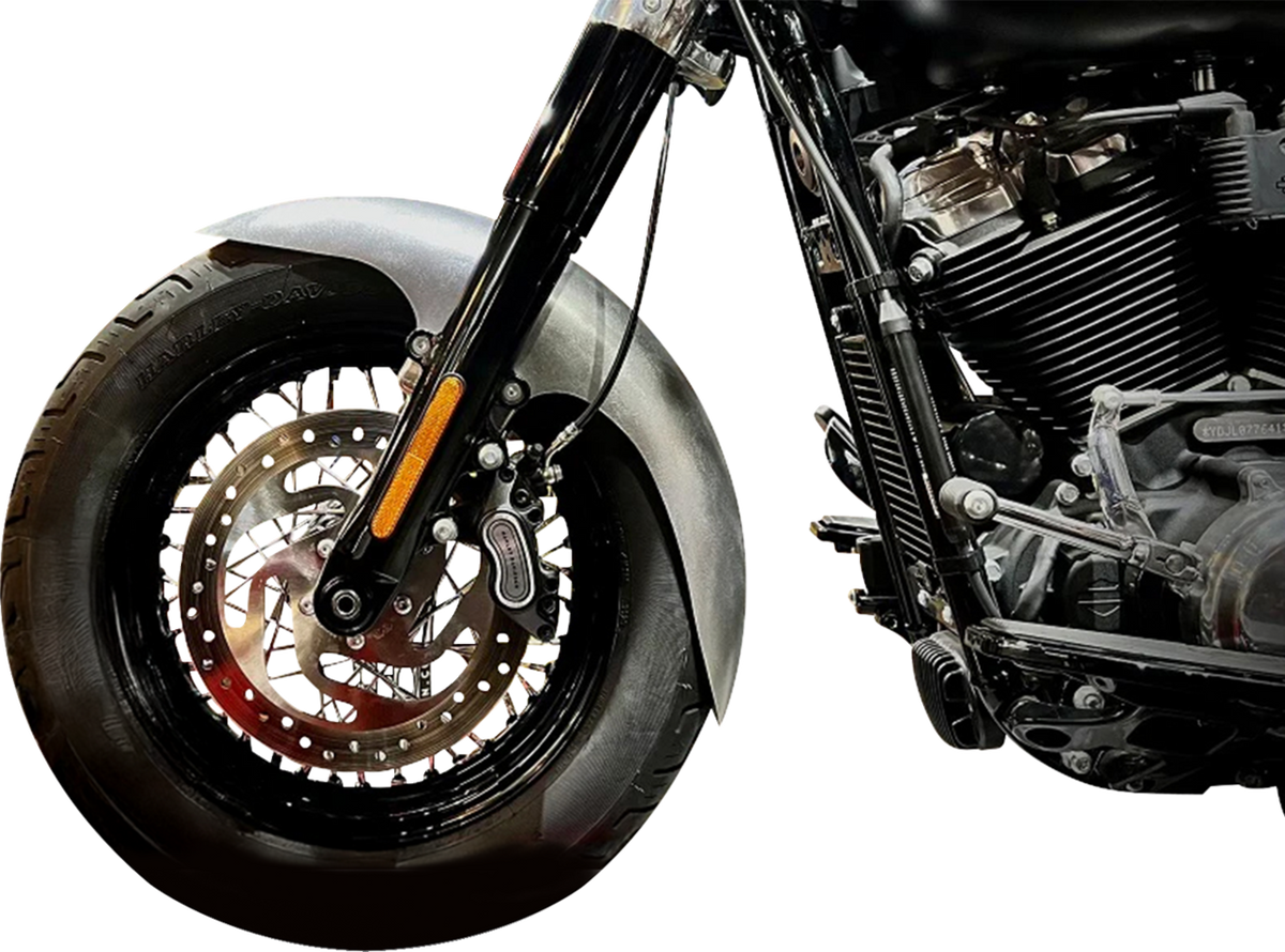 Paul Yaffe Bagger Nation Cafe Front Fender - OEM 19" Wheel - With Satin Finish Fork Adapters - HD