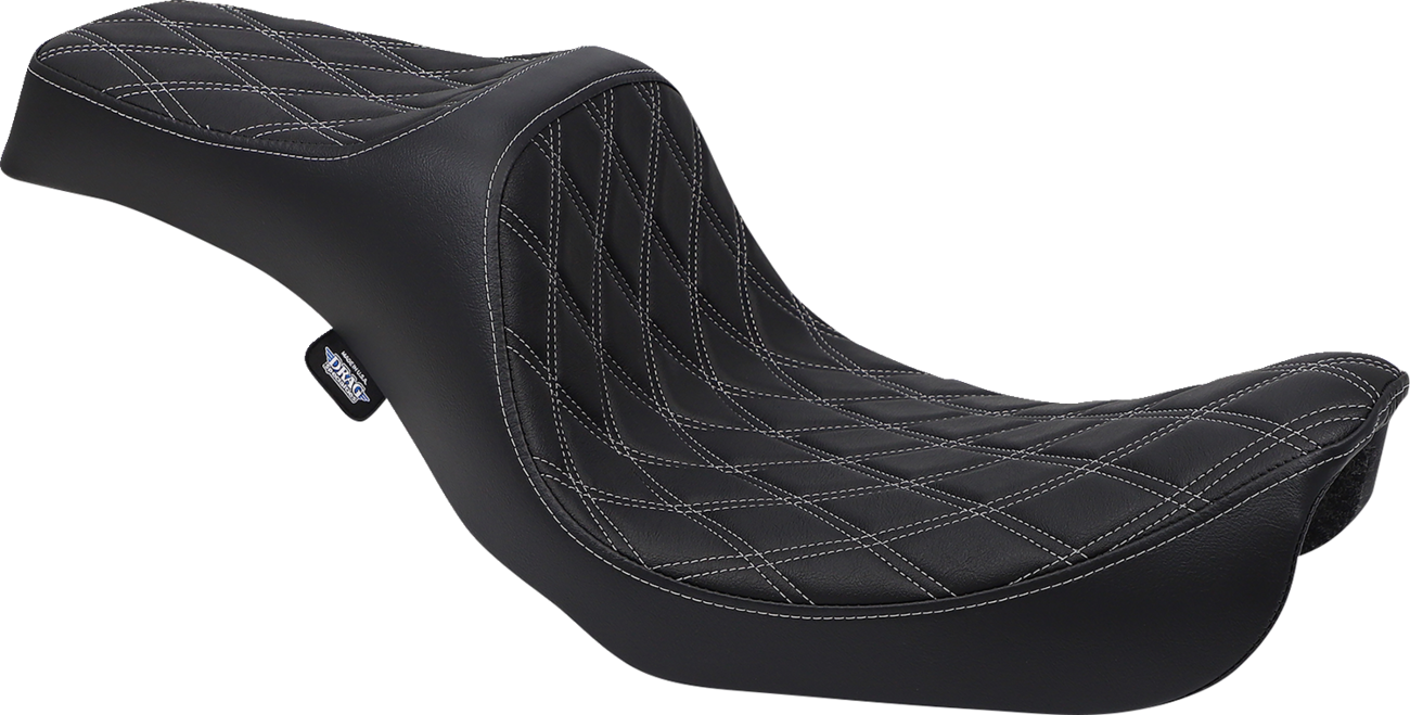 Drag Specialties Seats Predator III Seat - Double Diamond - Silver Stitching - FXD/FLD '06-'17