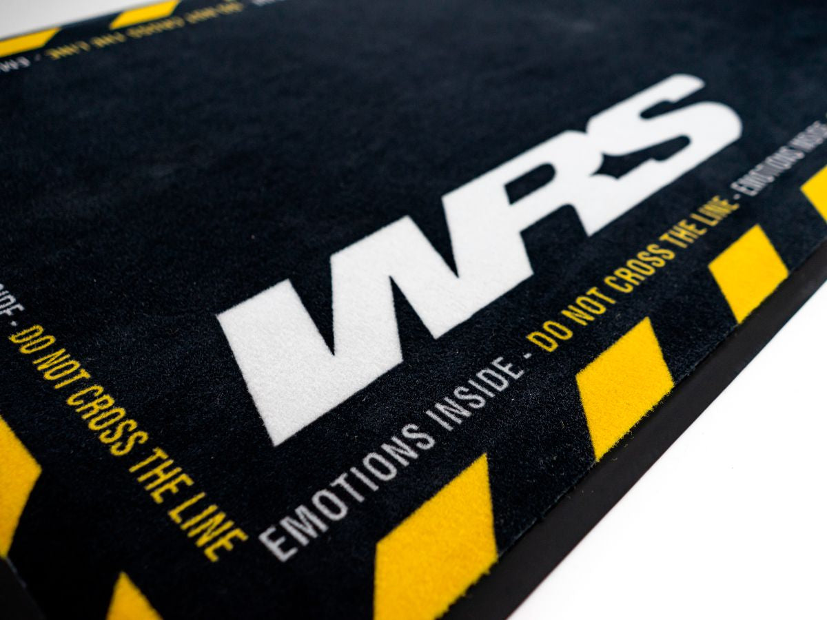WRS Original Rectangular Motorcycle Carpet With Logo And Yellow Line