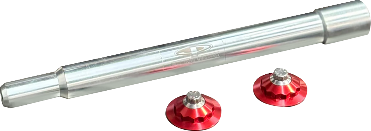 Paul Yaffe Bagger Nation Y-Axle With 12 Point Style Axle Cover Kit - Custom - Front - Red - 25 MM