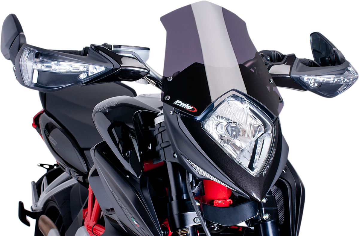 PUIG HI-Tech Parts New Generation Windscreen - 12-1/4" - Dark Smoke - Rivale 800