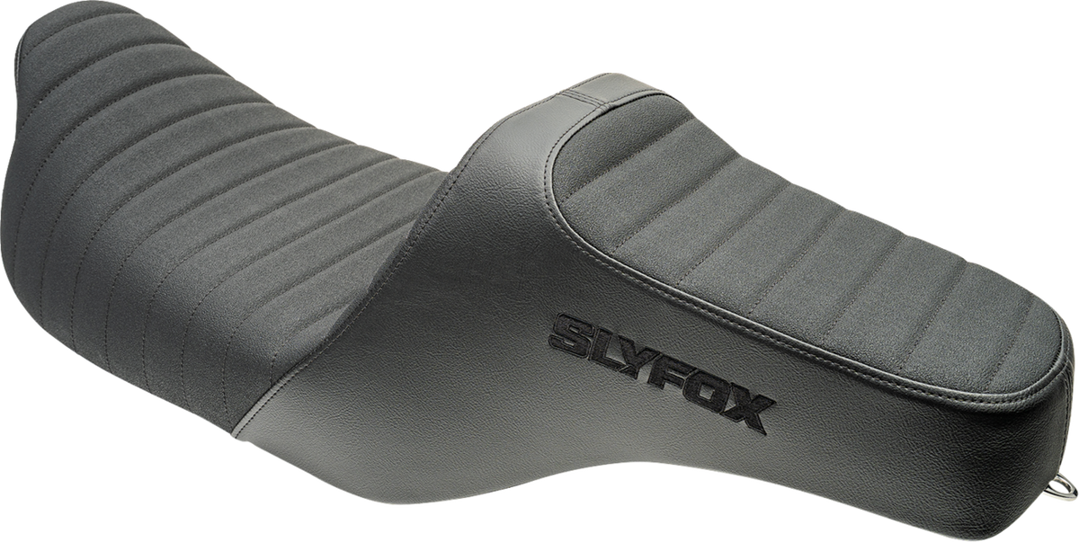 Slyfox Highnoon Seat - Vinyl - Classic Stitch - Black Logo - FLH/FLT '08-'24