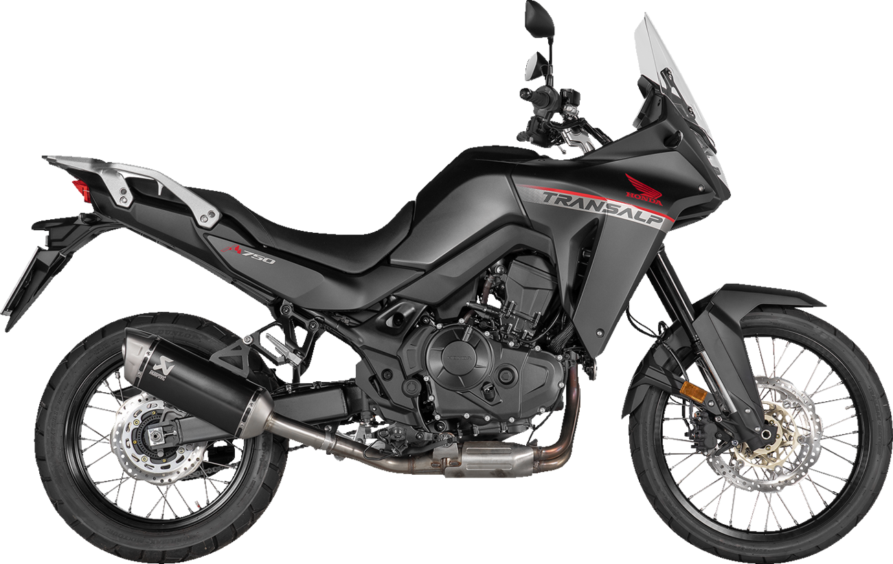 Akrapovic Slip-On Line Muffler - Titanium - Black - Honda XL750 Transalp