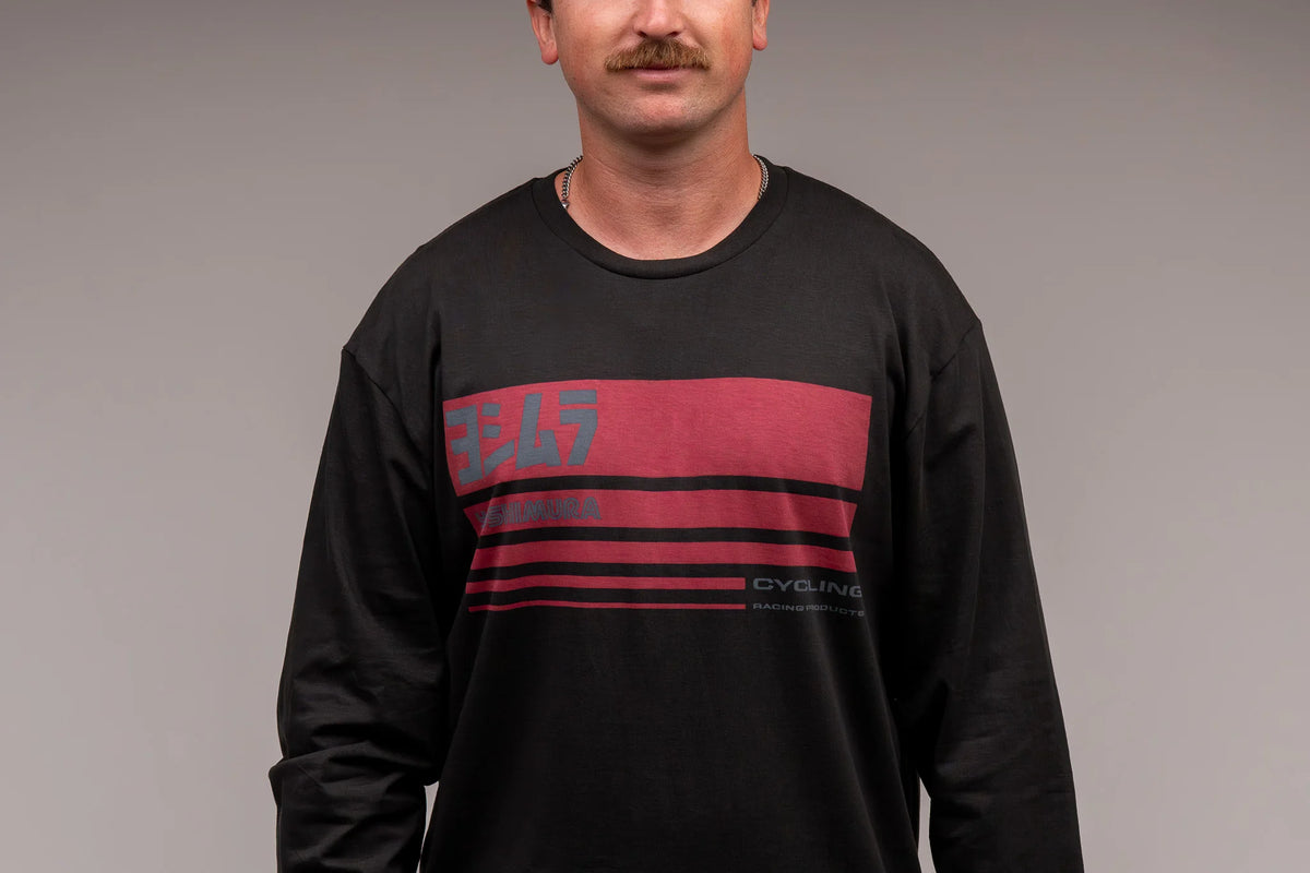 Yoshimura Racing Stripe Long Sleeve Tee Coal