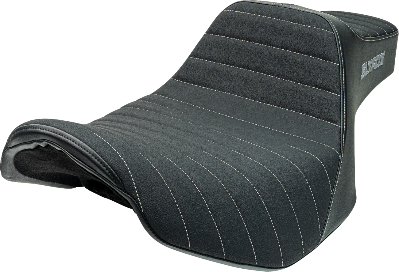 Slyfox High Noon Seat - Vinyl - Classic Stitch - Gray Logo - FLH/FLT '23-'24