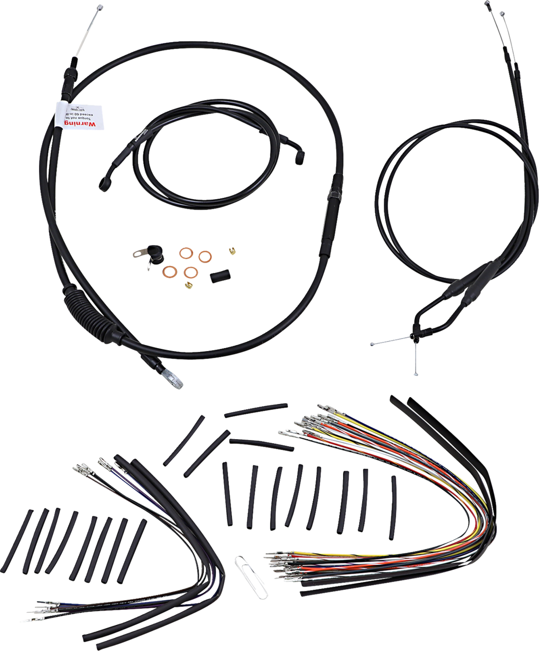 Burly Brand Jail Bar Cable Kit - 14" Handlebars - Black Vinyl - '07-'13 XL
