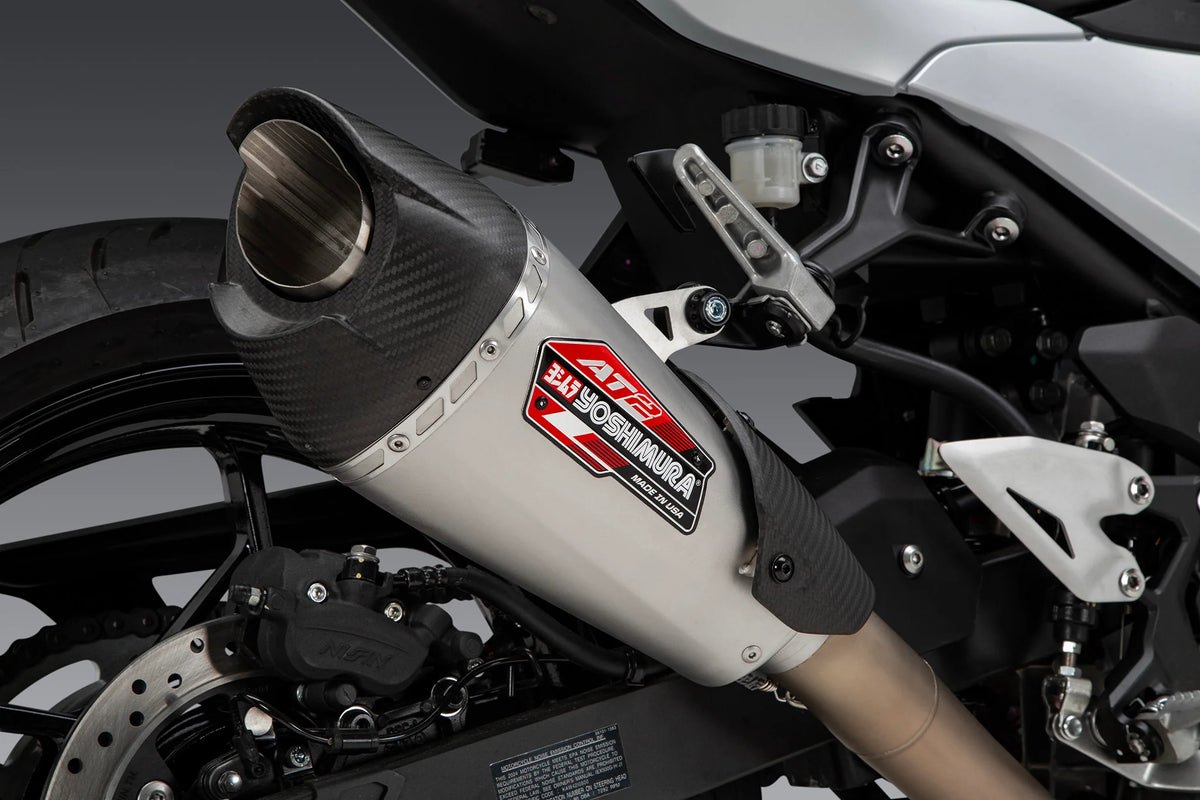Yoshimura NINJA 500 / Z500 / NINJA 400 24-26 Race AT2 Stainless Full Exhaust, W/ Stainless Muffler