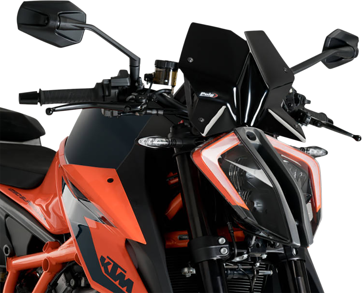 PUIG HI-Tech Parts New Generation Windscreen - 10-1/2" - Black - 1290 Super Duke R