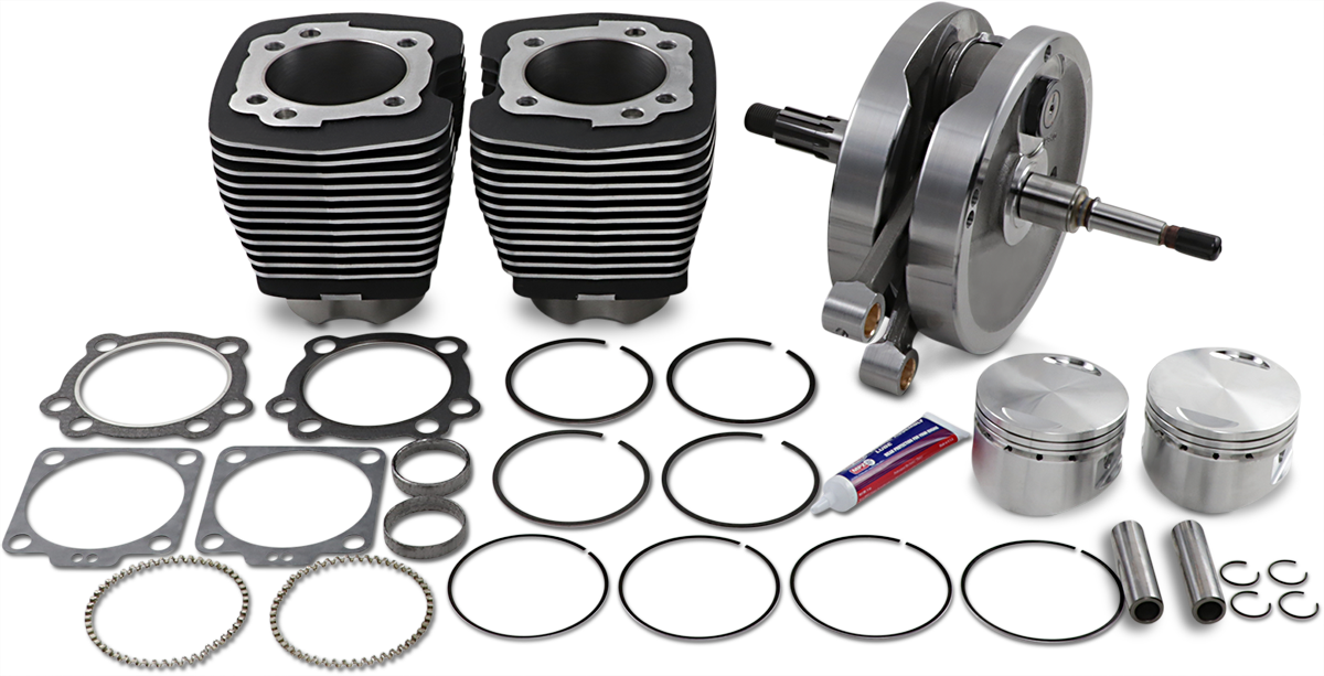 S&amp;S Cycle 96" Sidewinder® - 3.625" Big Bore - Stroker Kit - Wrinkle Black - Evolution Big Twin