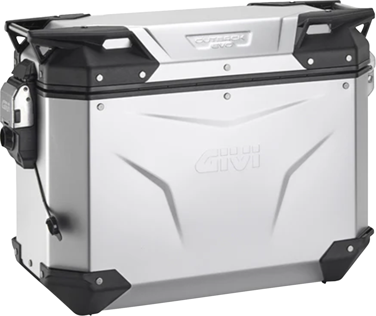 GIVI Outback Evo Side Case - Right - 37 Liter - Silver Anodized