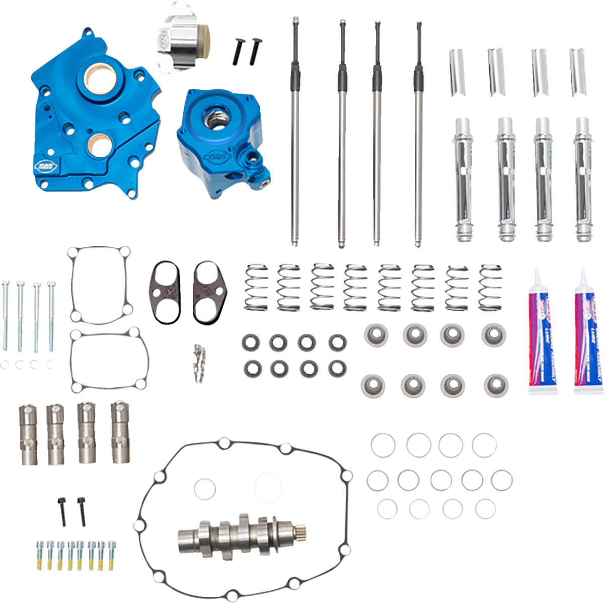 S&amp;S Cycle Cam Chest Kit - Water Cooled - Chain Drive - 540 Cam - Chrome Pushrod Tubes - M8