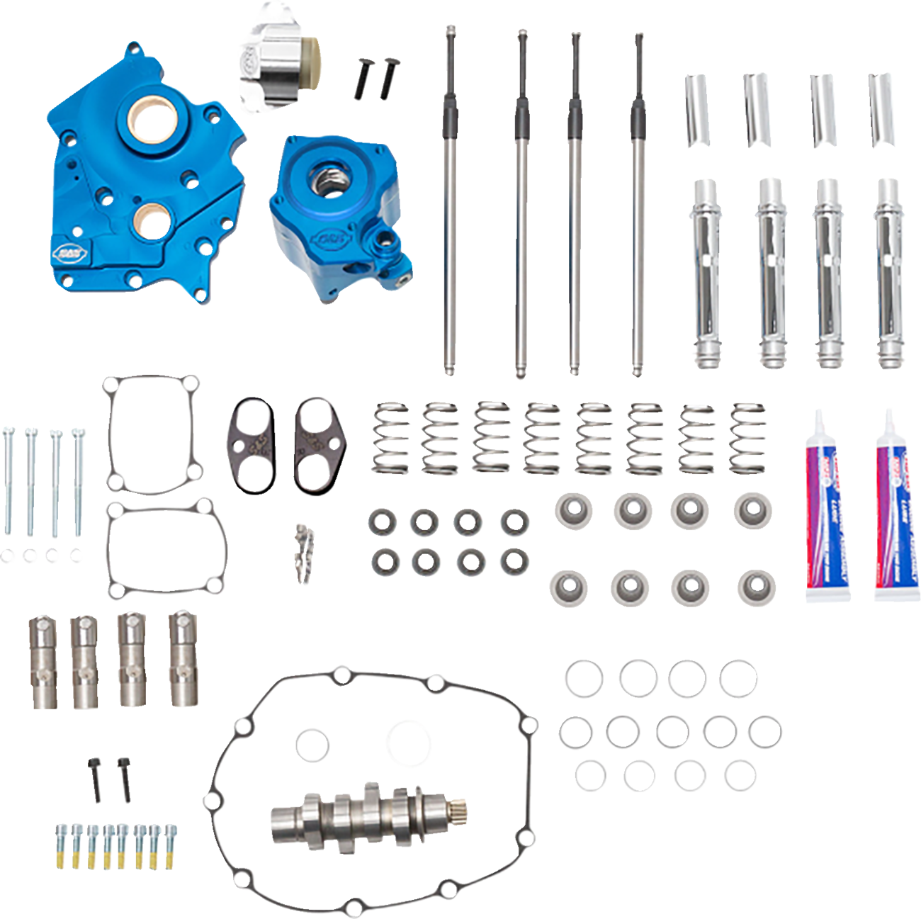 S&S Cycle Cam Chest Kit - Water Cooled - Chain Drive - 540 Cam - Chrome Pushrod Tubes - M8