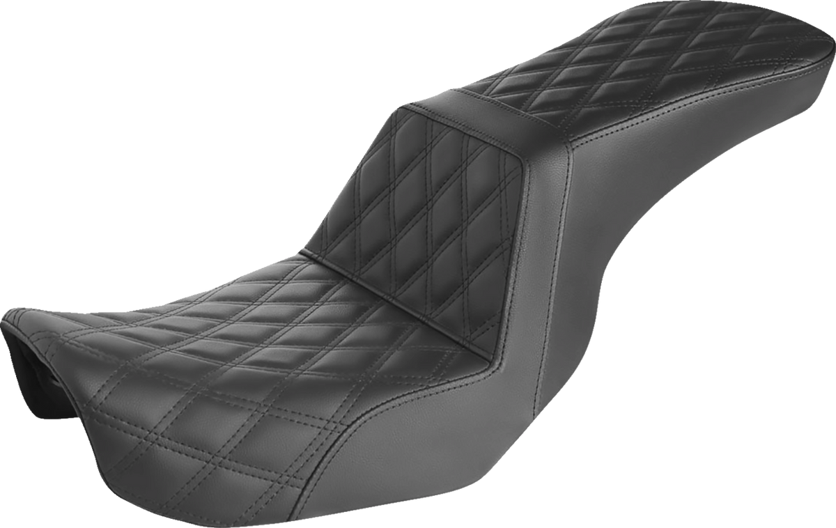 Saddlemen Step-Up Seat - Full Lattice Stitch - Black - Dyna