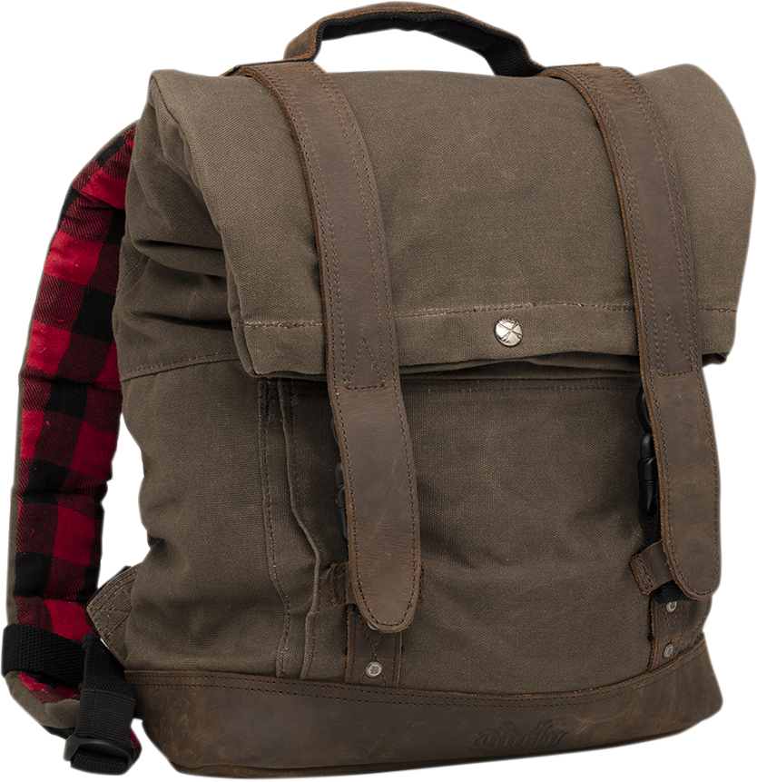 Burly Brand Roll Top Backpack - Dark Oak