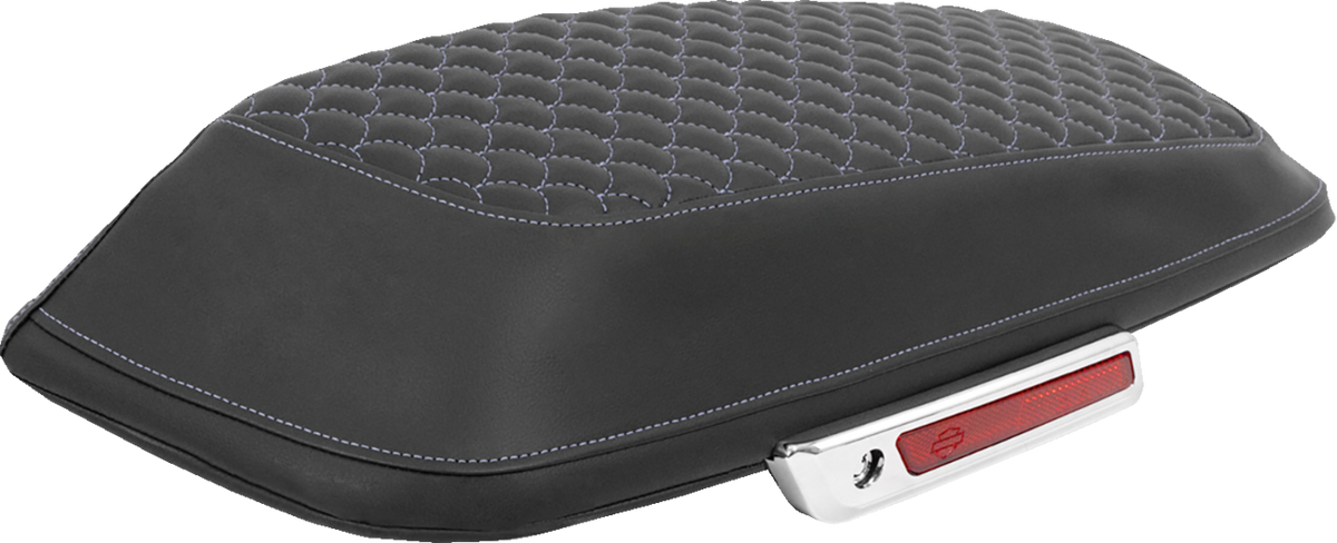 Saddlemen Saddlebag Lid Covers - Dragon Scale - Silver Stitch - FLH/FLT '14-'25