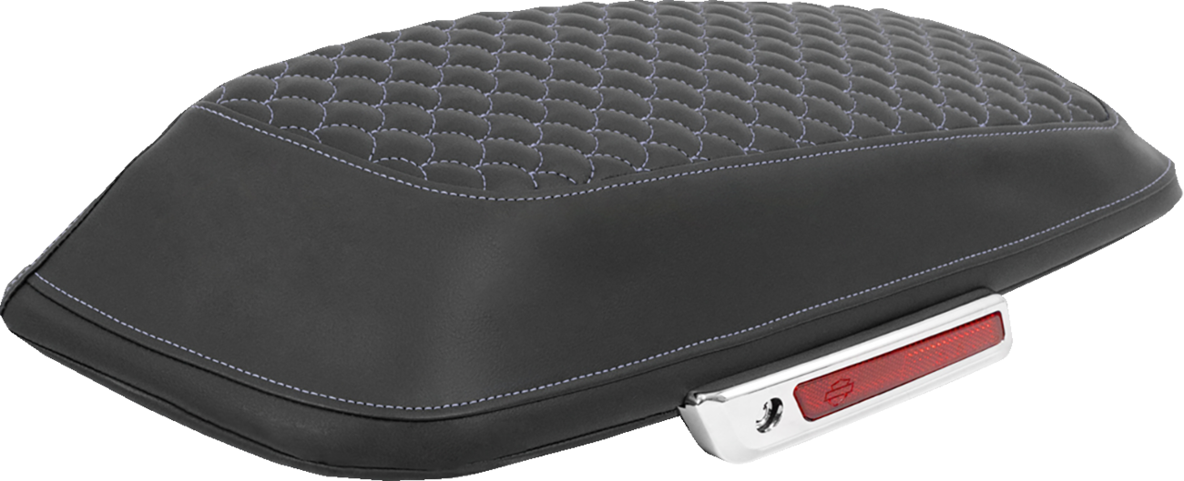 Saddlemen Saddlebag Lid Covers - Dragon Scale - Silver Stitch - FLH/FLT '14-'25