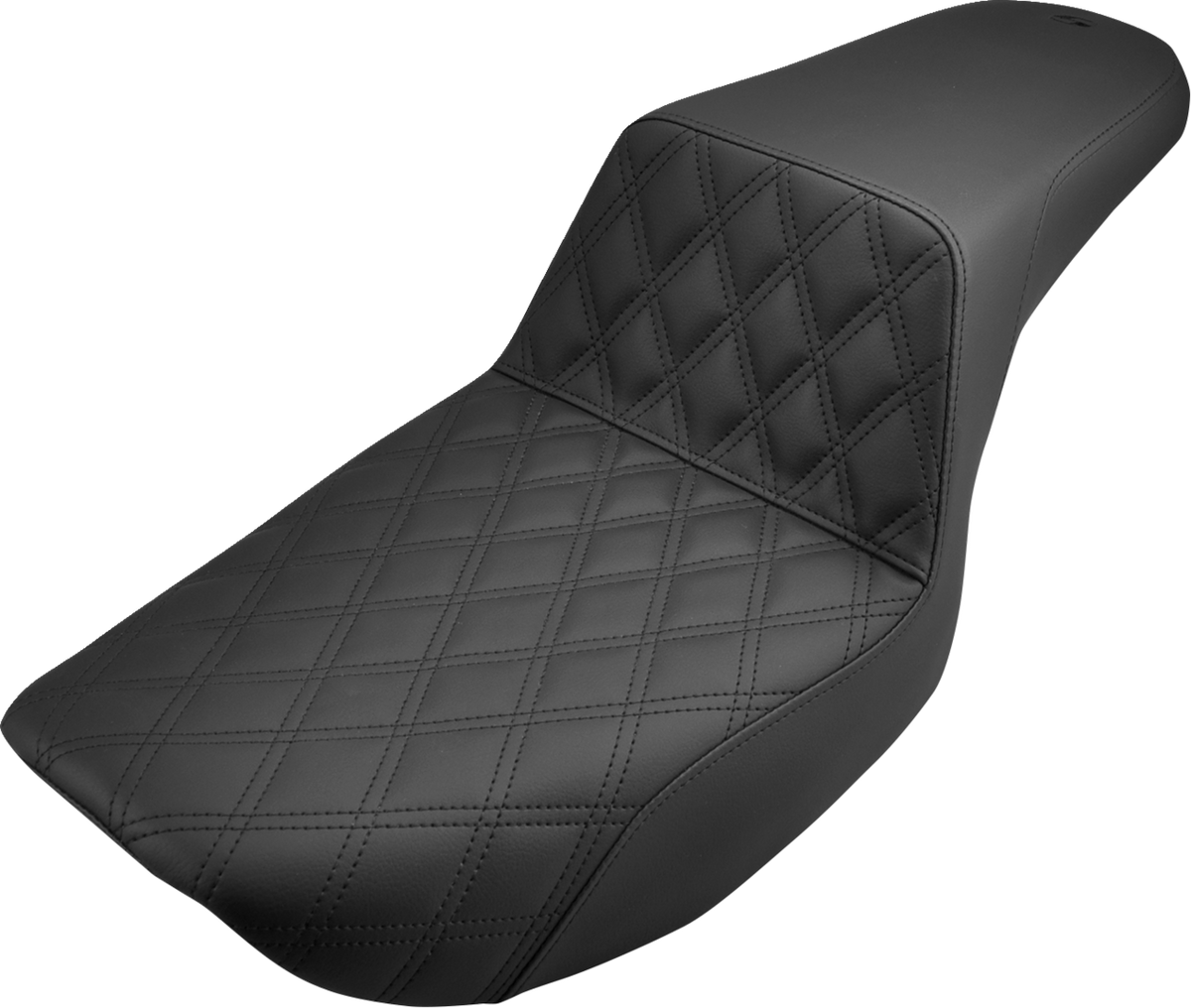 Saddlemen Step-Up Seat - Front Lattice Stitch - Black - FXR