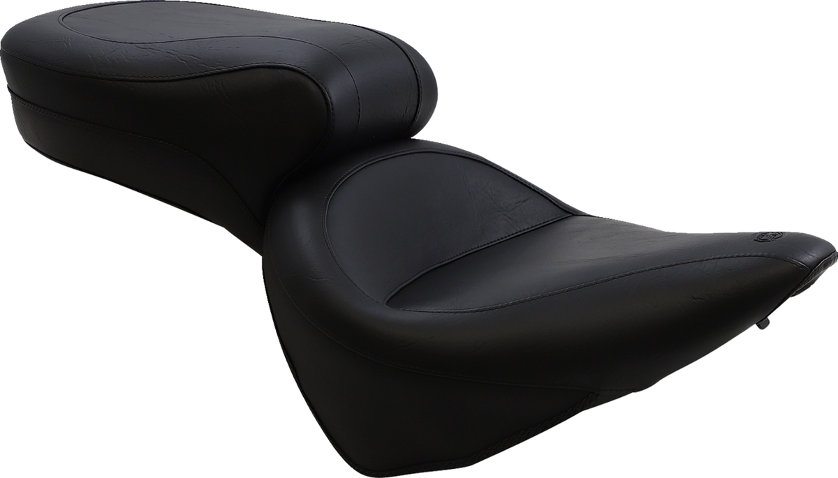 Mustang Vintage Style Seat - Wide - Smooth - Black - FXST/FLST