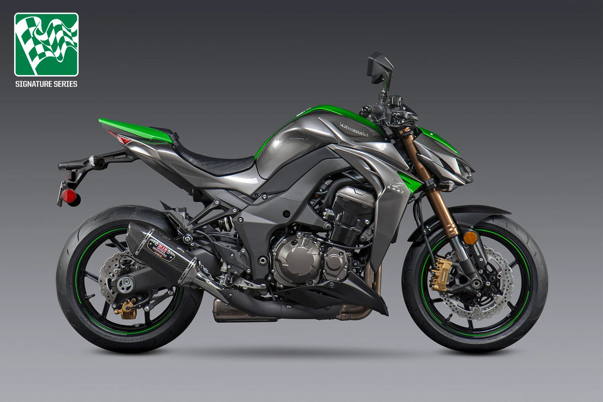 Yoshimura Z1000 14-16 R-77 Stainless Slip-On Exhaust, W/ Carbon Fiber Mufflers