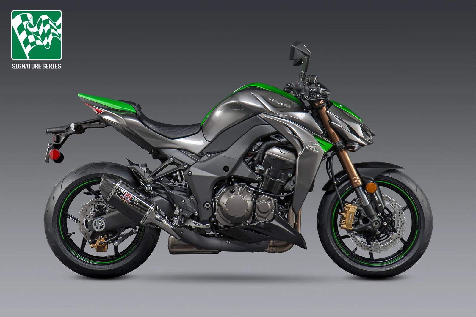 Yoshimura Z1000 14-16 R-77 Stainless Slip-On Exhaust, W/ Carbon Fiber Mufflers