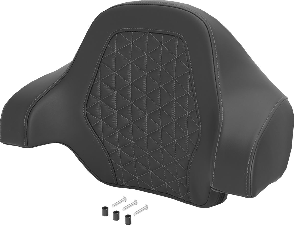 Saddlemen Deluxe Tour Pack Sissy Bar Pad - Black / Gray / Gray Stitching / Gripper