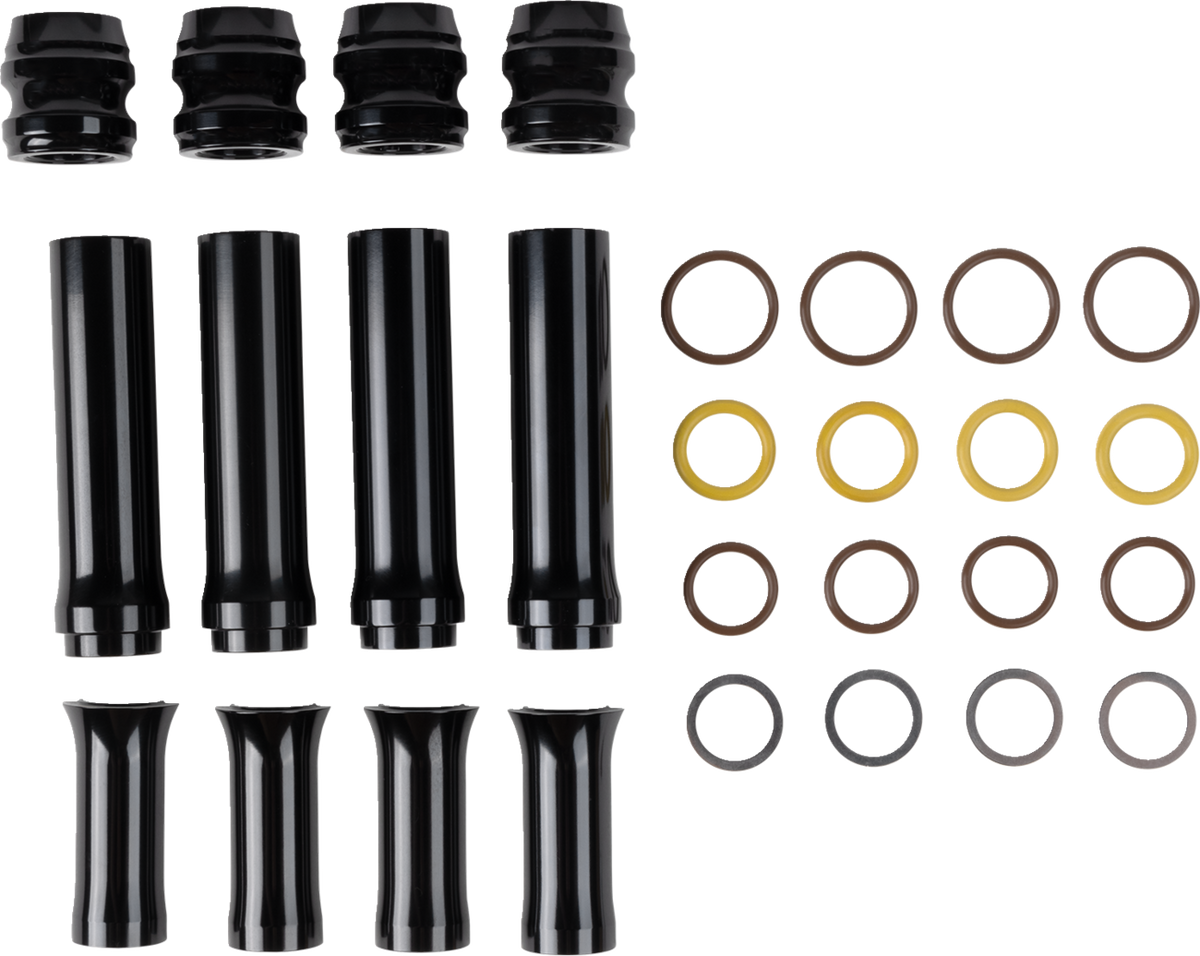 Arlen NESS Pushrod Tube Cover Kit - 10 Gauge® - Black - M8