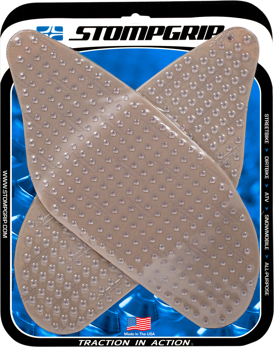StompGrip Tank Grips - Volcano - Clear - Suzuki - GS '04-'05
