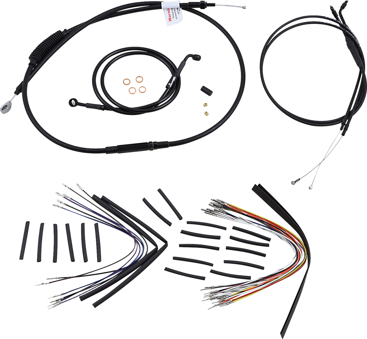 Burly Brand Jail Bar Cable Kit - 12" Handlebars - Black Vinyl - '04-'06 XL