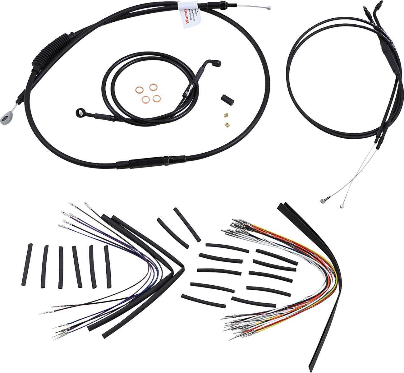 Burly Brand Jail Bar Cable Kit - 12" Handlebars - Black Vinyl - '04-'06 XL